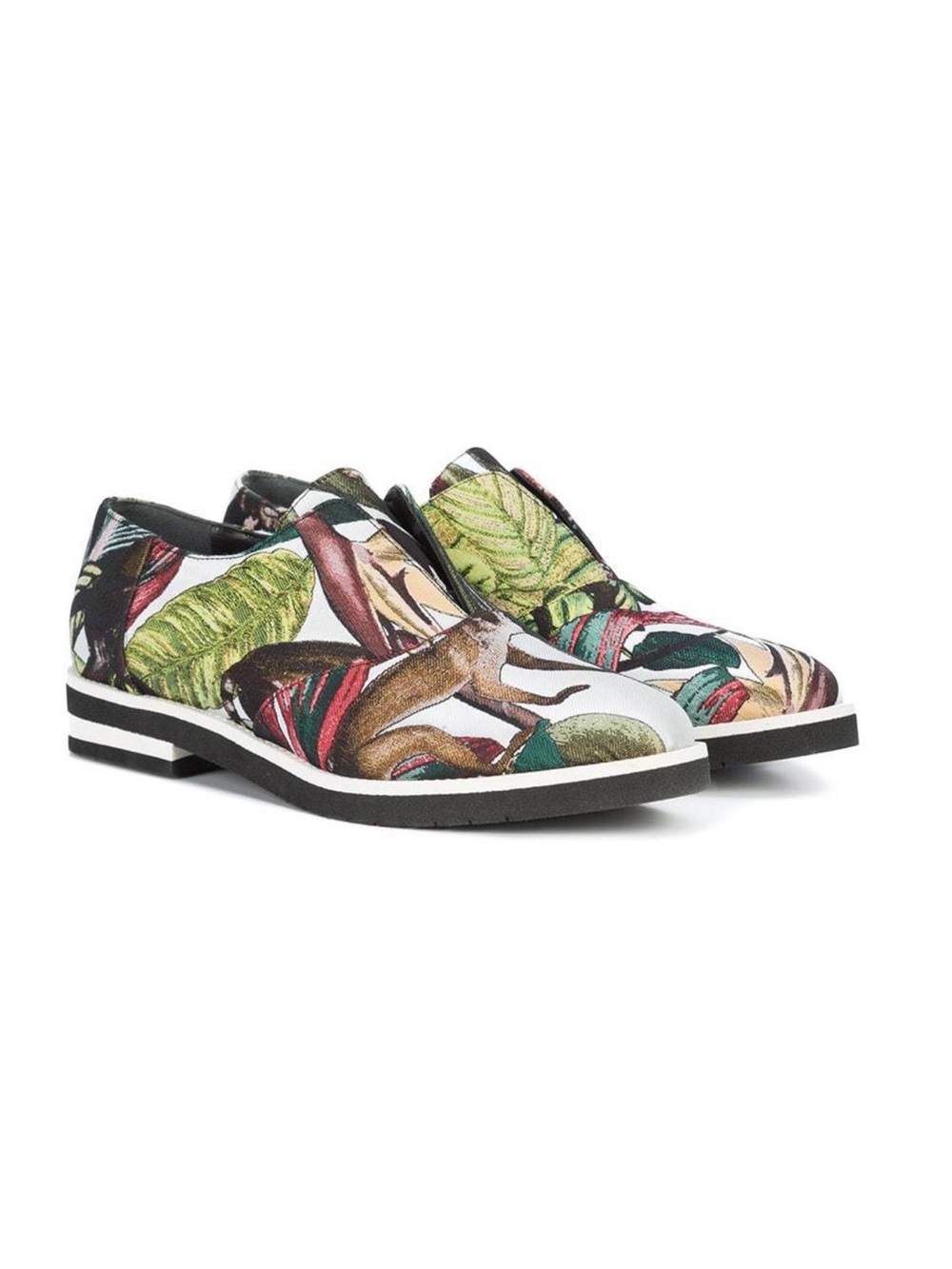Óscar de la Renta Tropical Leaf Print Slip-On Oxford shoe - Multicolor